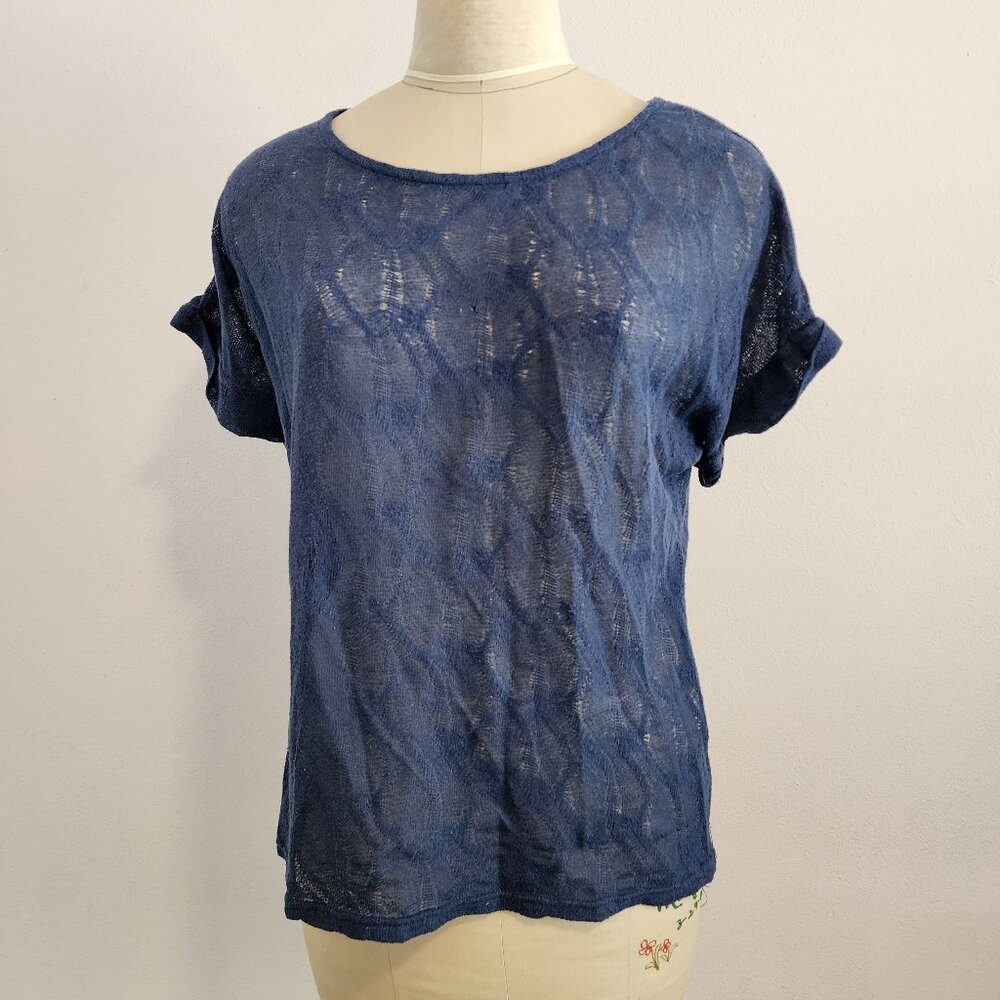 Lace short sleeve blouse, size M